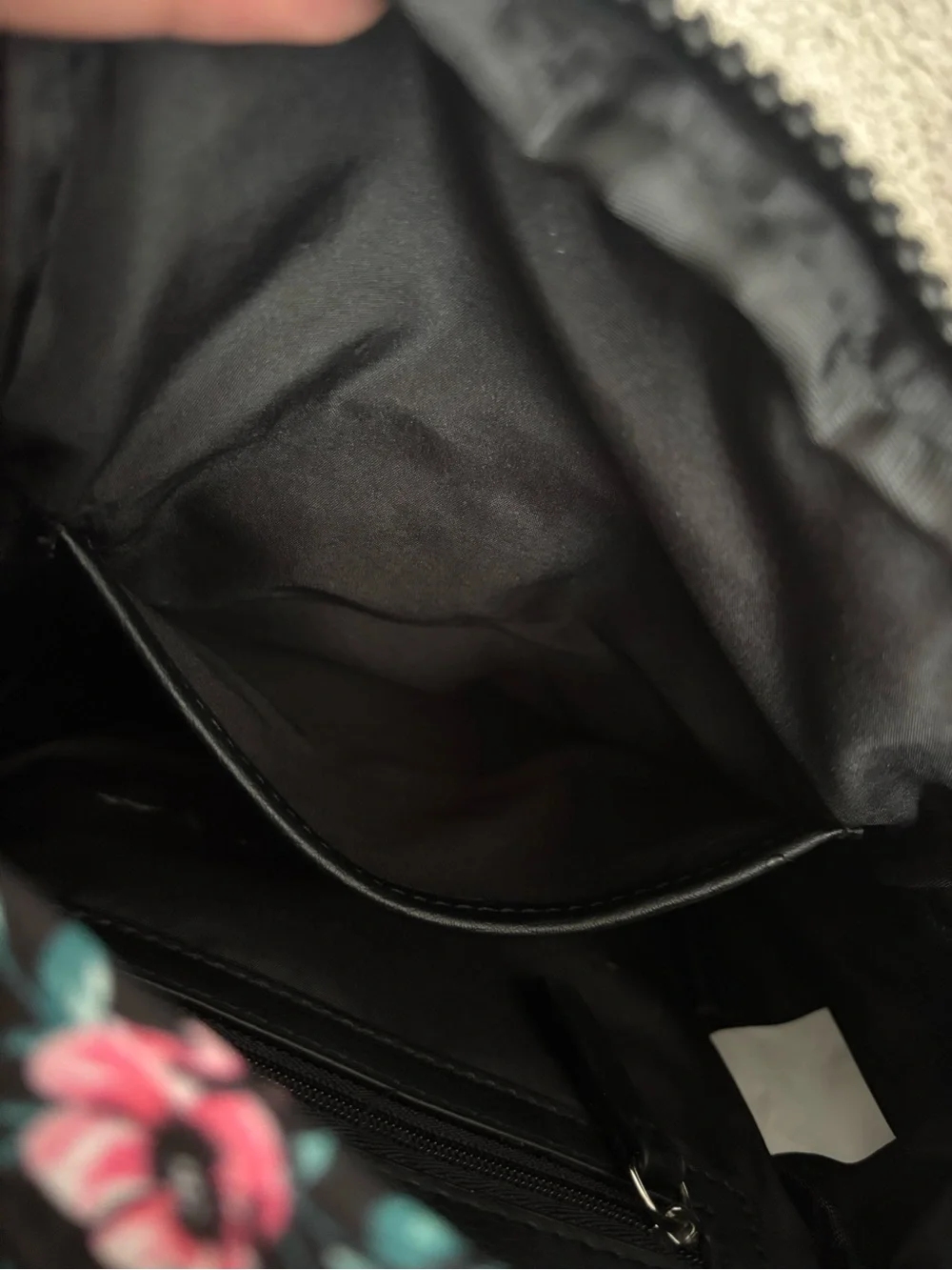 black floral mini backpack